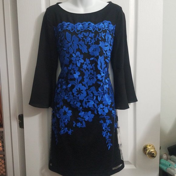 Karl Lagerfeld Dresses & Skirts - NWT Karl Lagerfeld Black/Blue Dress (Size 6)
